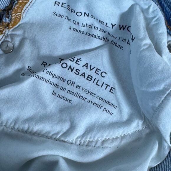 Frame Denim Le Original Slim Straight Raw Hem Jeans In Clash Wash Sz 32 - Picture 2 of 8